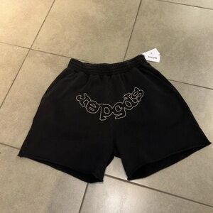 sp5der embroidered shorts